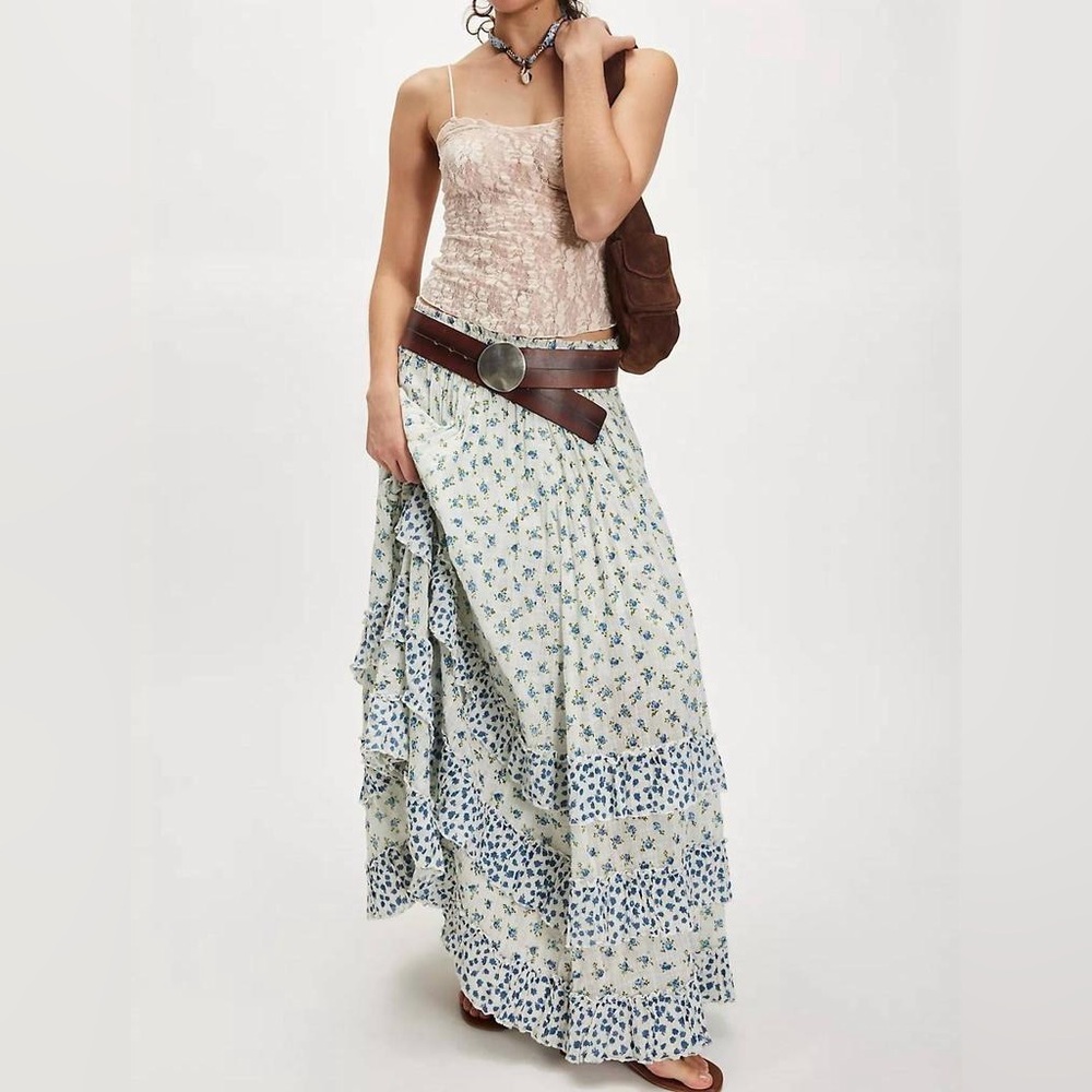 NWT- Free People One Brynn Printed Maxi Skirt